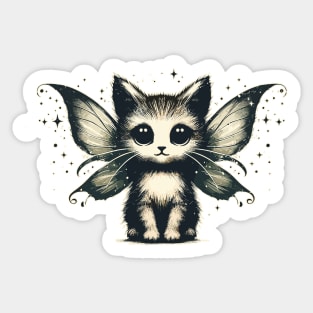 Retro Vintage Magical Fairy Cat Sticker